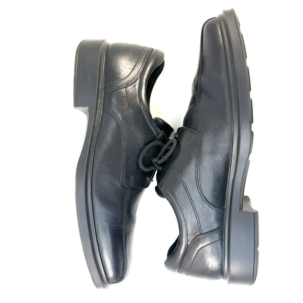 ECCO Helsinki 2 Bicycle Toe Black Lace Up Dress Shoes Men's Size 44 EU